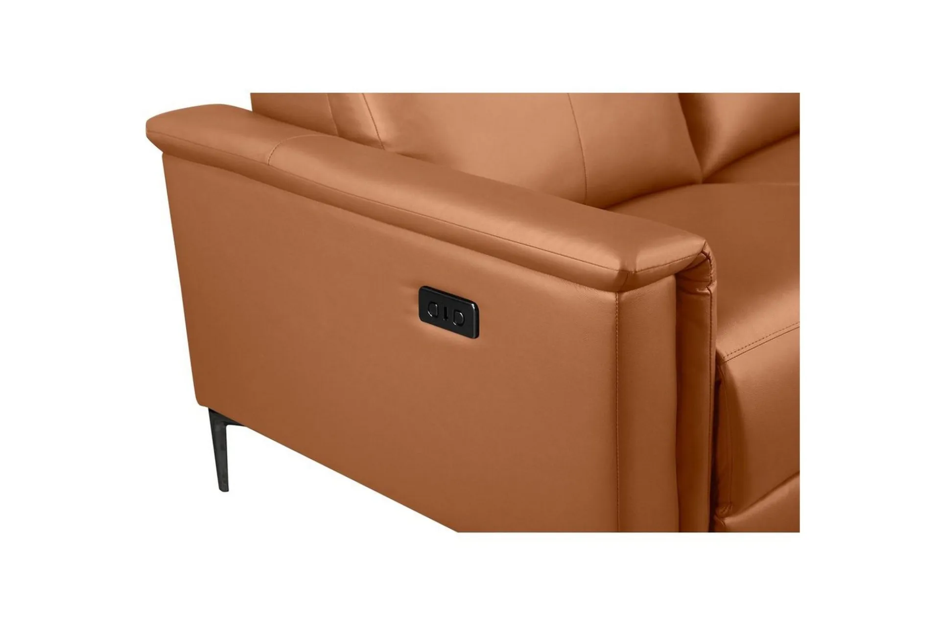 Loft24 Sofa 2-seter Lund Kognac, Lær/PU, Elektrisk recliner
