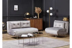 Velour Sofa & Fløyel Sofa|Sovesofaer-Sofa 2-seters Fløyel grå VESTFOLD Grey