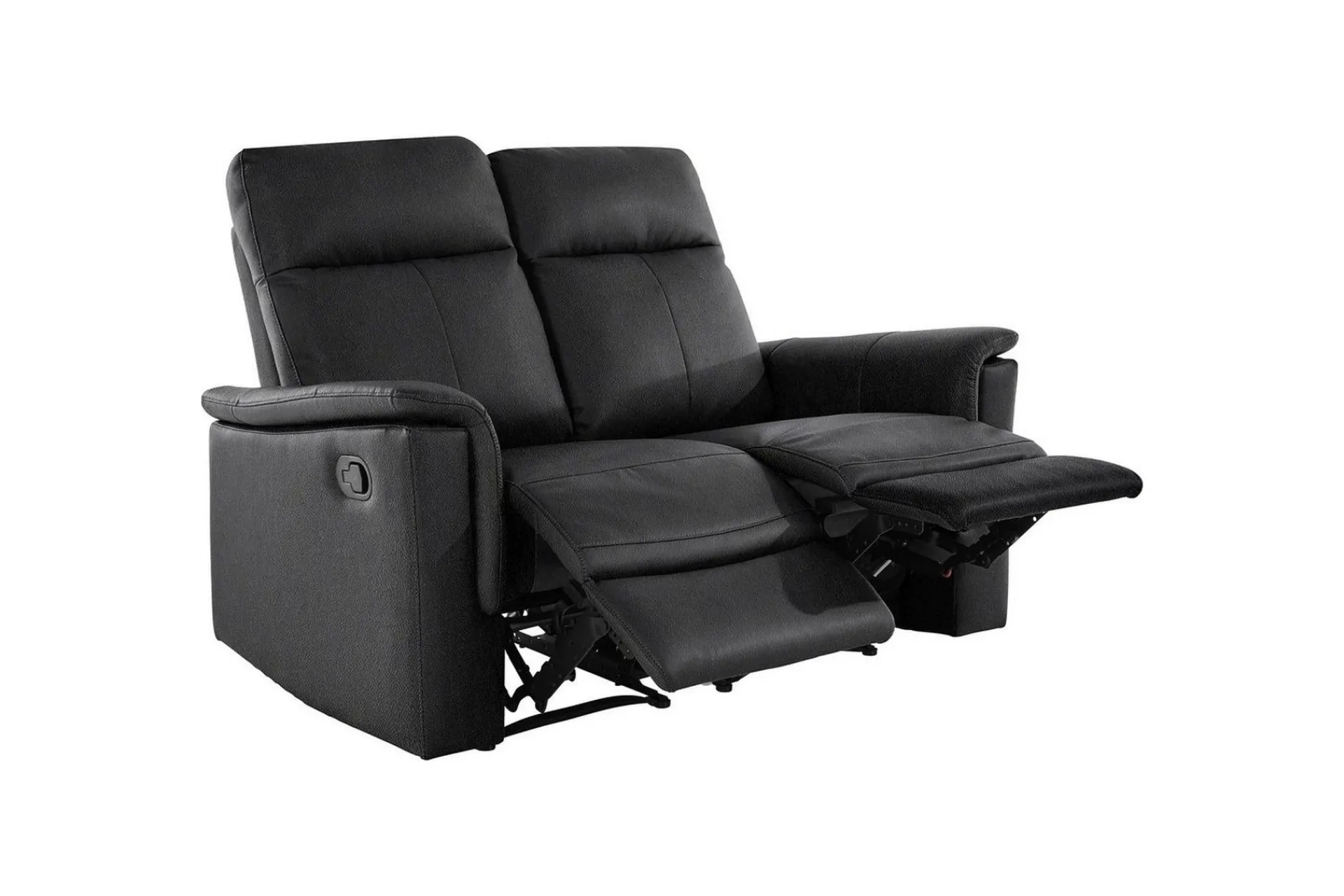 Loft24 Sofa 2-seter Southbrook , Ekte skinn/PU/Tre/Metall, Manuell hvilestol