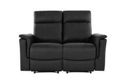 Loft24 Sofa 2-seter Southbrook , Ekte skinn/PU/Tre/Metall, Manuell hvilestol