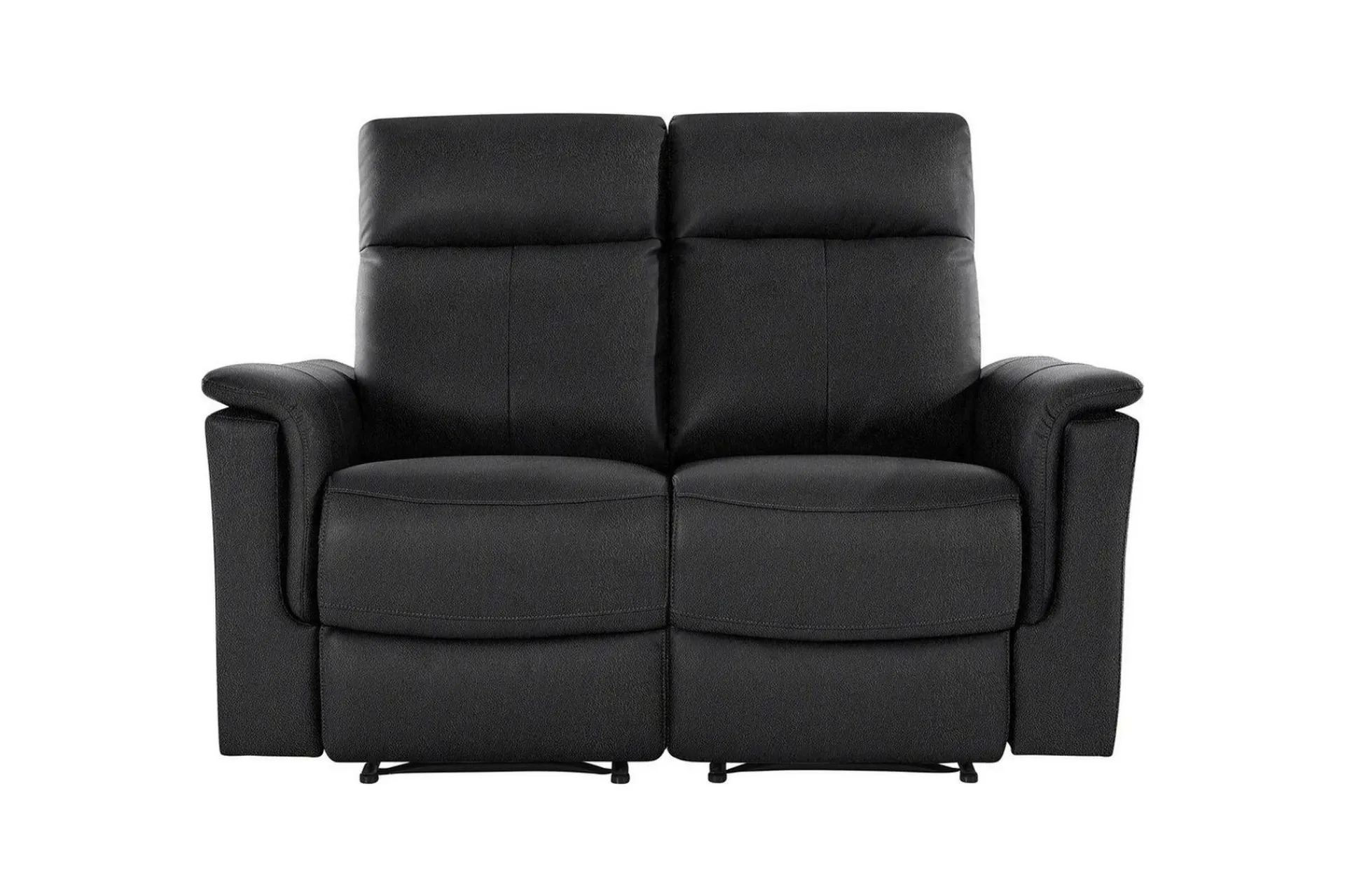 Loft24 Sofa 2-seter Southbrook , Ekte skinn/PU/Tre/Metall, Manuell hvilestol