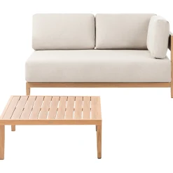Veranda & Terrasse|Loungesett-Sofa utendørs med bord 2-seter Sampieri Brun/Beige