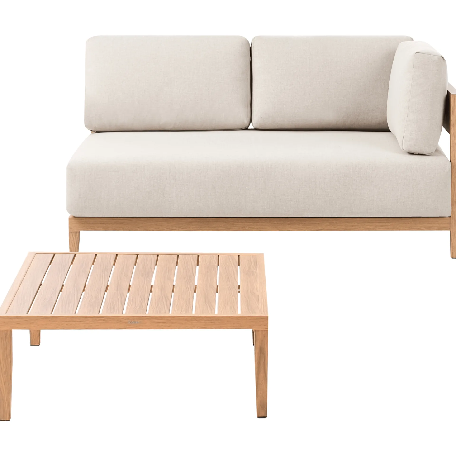 Veranda & Terrasse|Loungesett-Sofa utendørs med bord 2-seter Sampieri Brun/Beige