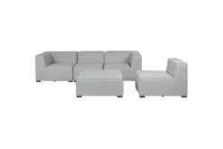 Lounge Sofa|Lounge Sofa-Soffa med fotpall Beliani Arezzo Beige/svart Light grey, Black Lysegrå,Svart