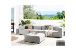 Lounge Sofa|Lounge Sofa-Soffa med fotpall Beliani Arezzo Beige/svart Light grey, Black Lysegrå,Svart