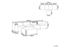 Lounge Sofa|Lounge Sofa-Soffa med fotpall Beliani Arezzo Beige/svart Light grey, Black Lysegrå,Svart