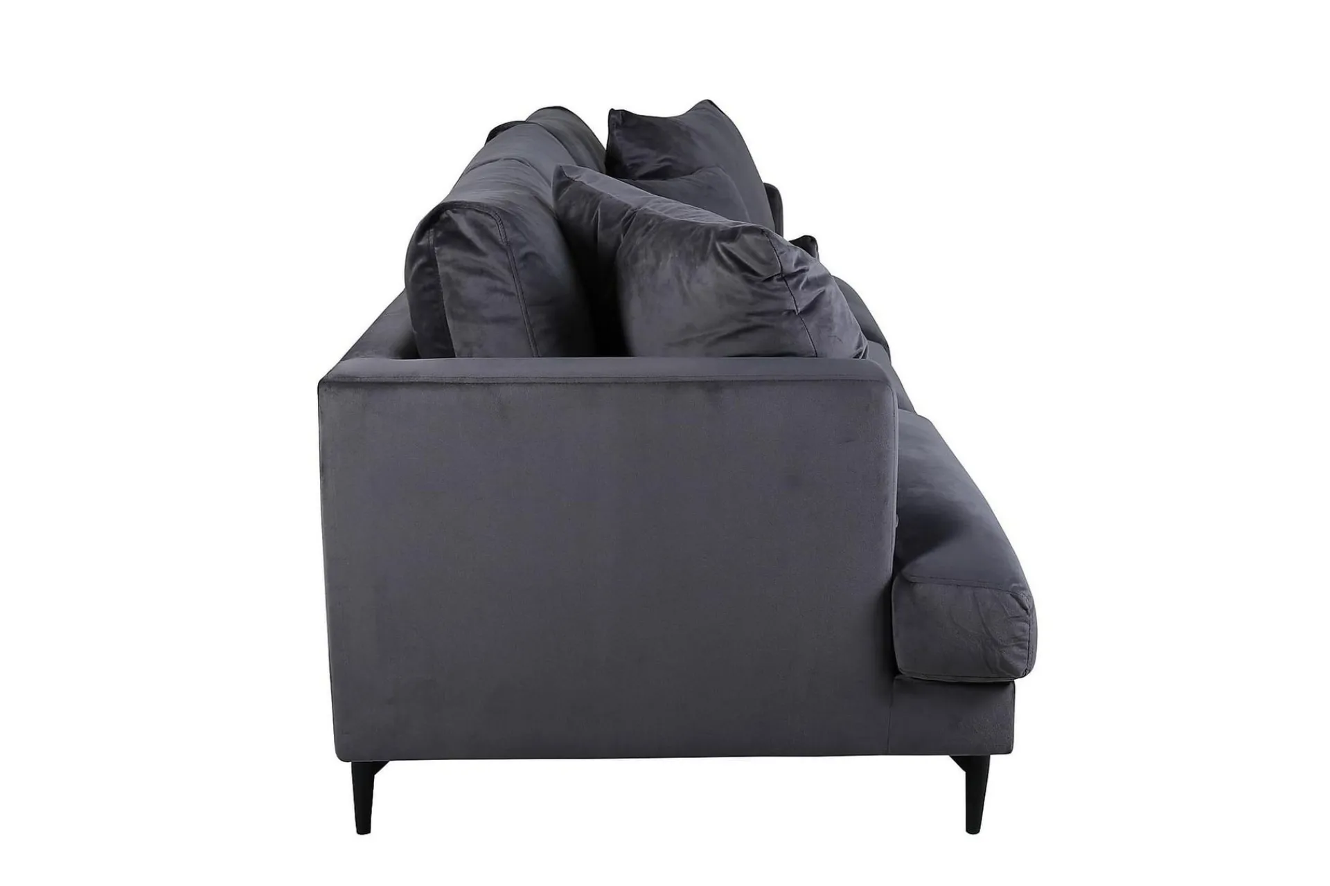 Venture Home Velour Sofa & Fløyel Sofa-Sofia 3-seters Sofa Mørkegrå