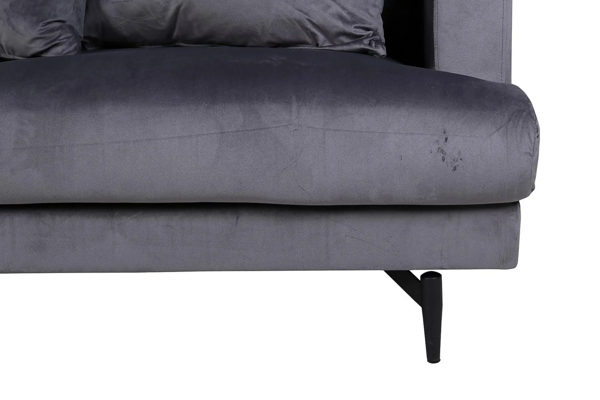 Venture Home Velour Sofa & Fløyel Sofa-Sofia 3-seters Sofa Mørkegrå