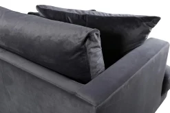 Venture Home Velour Sofa & Fløyel Sofa-Sofia 3-seters Sofa Mørkegrå