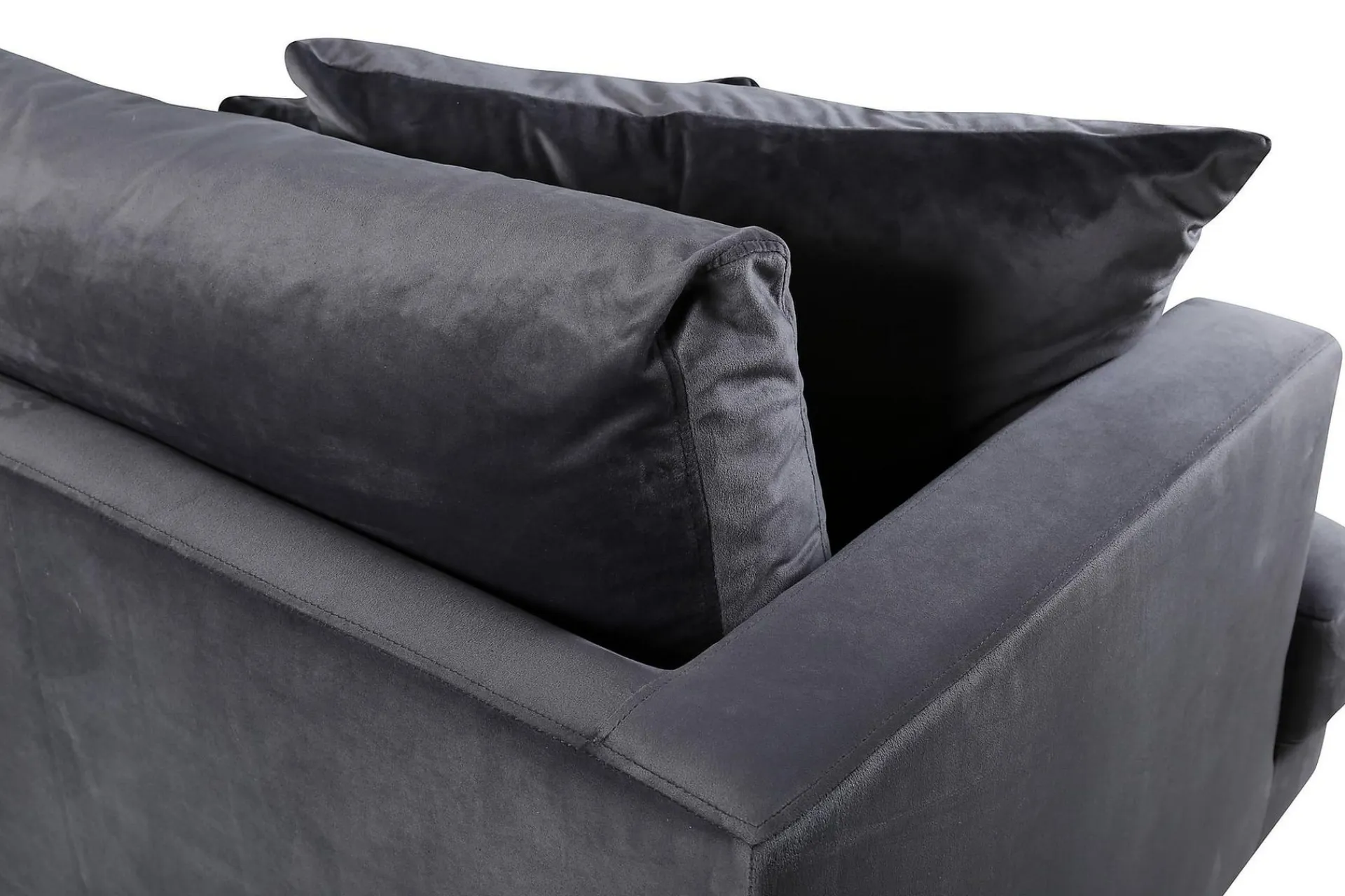 Venture Home Velour Sofa & Fløyel Sofa-Sofia 3-seters Sofa Mørkegrå