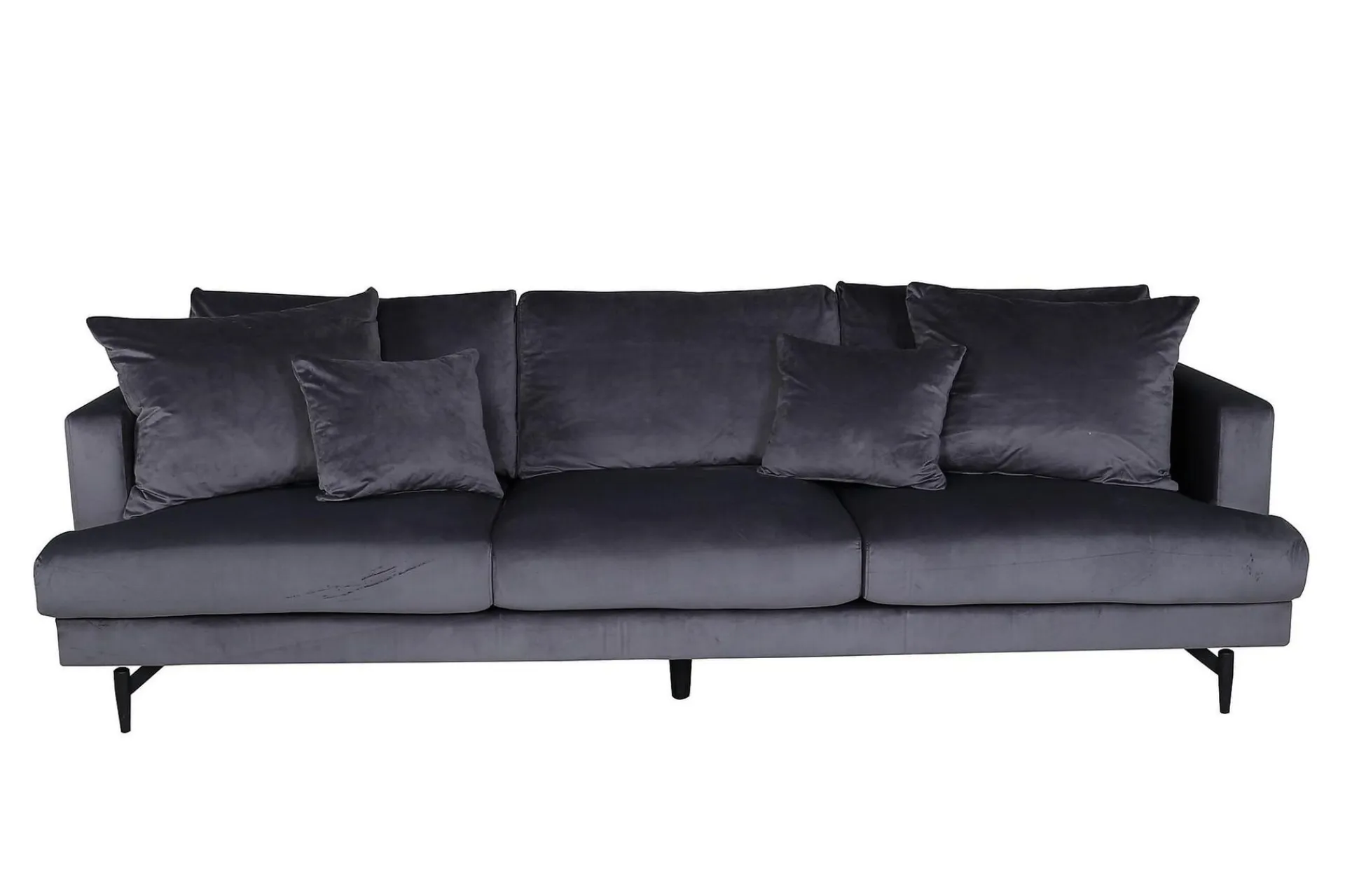 Venture Home Velour Sofa & Fløyel Sofa-Sofia 3-seters Sofa Mørkegrå