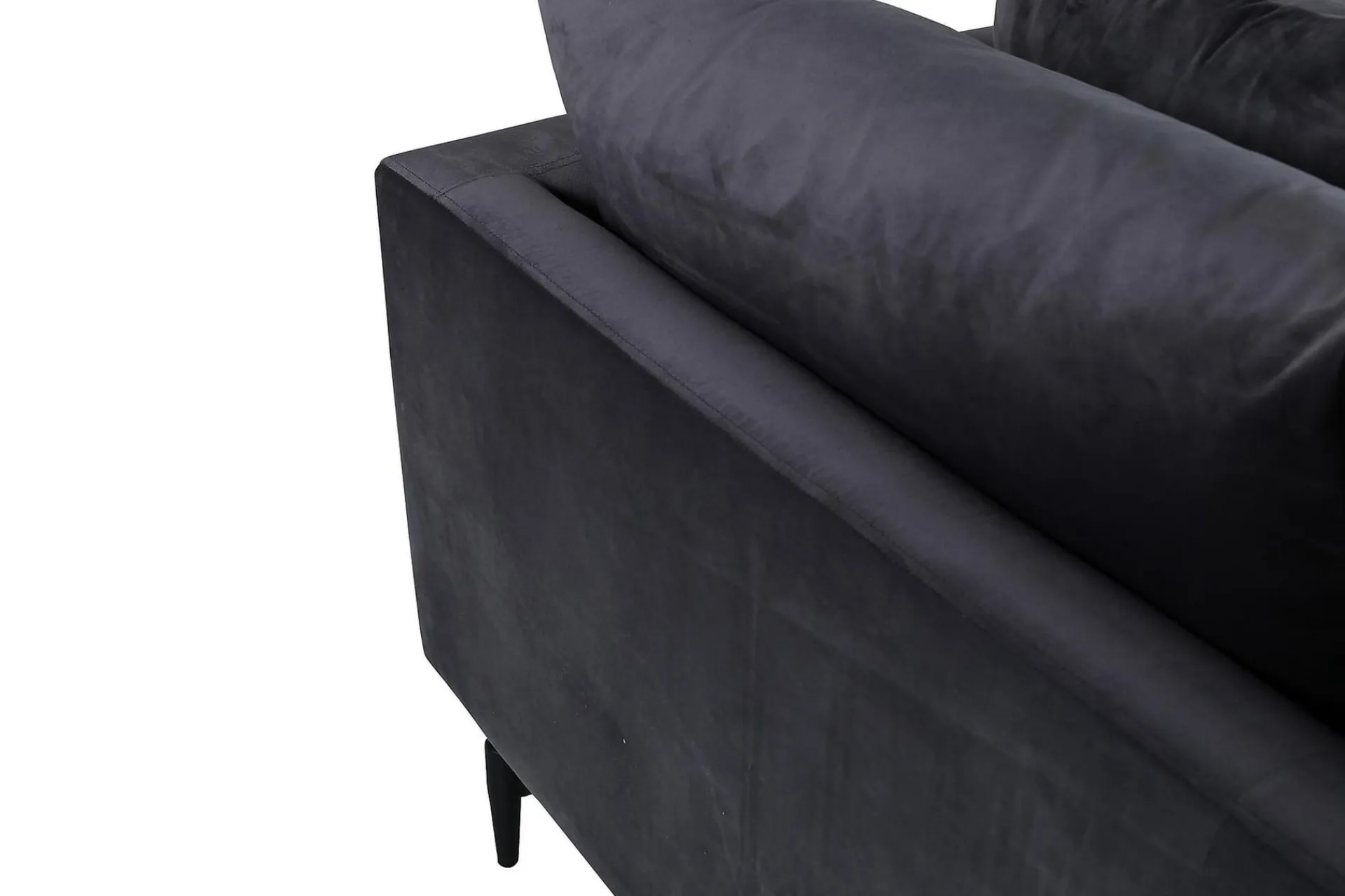 Venture Home Velour Sofa & Fløyel Sofa-Sofia 3-seters Sofa Mørkegrå