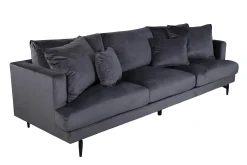 Venture Home Velour Sofa & Fløyel Sofa-Sofia 3-seters Sofa Mørkegrå