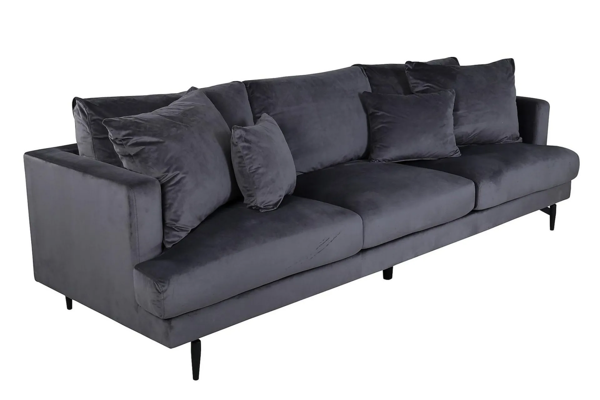 Venture Home Velour Sofa & Fløyel Sofa-Sofia 3-seters Sofa Mørkegrå
