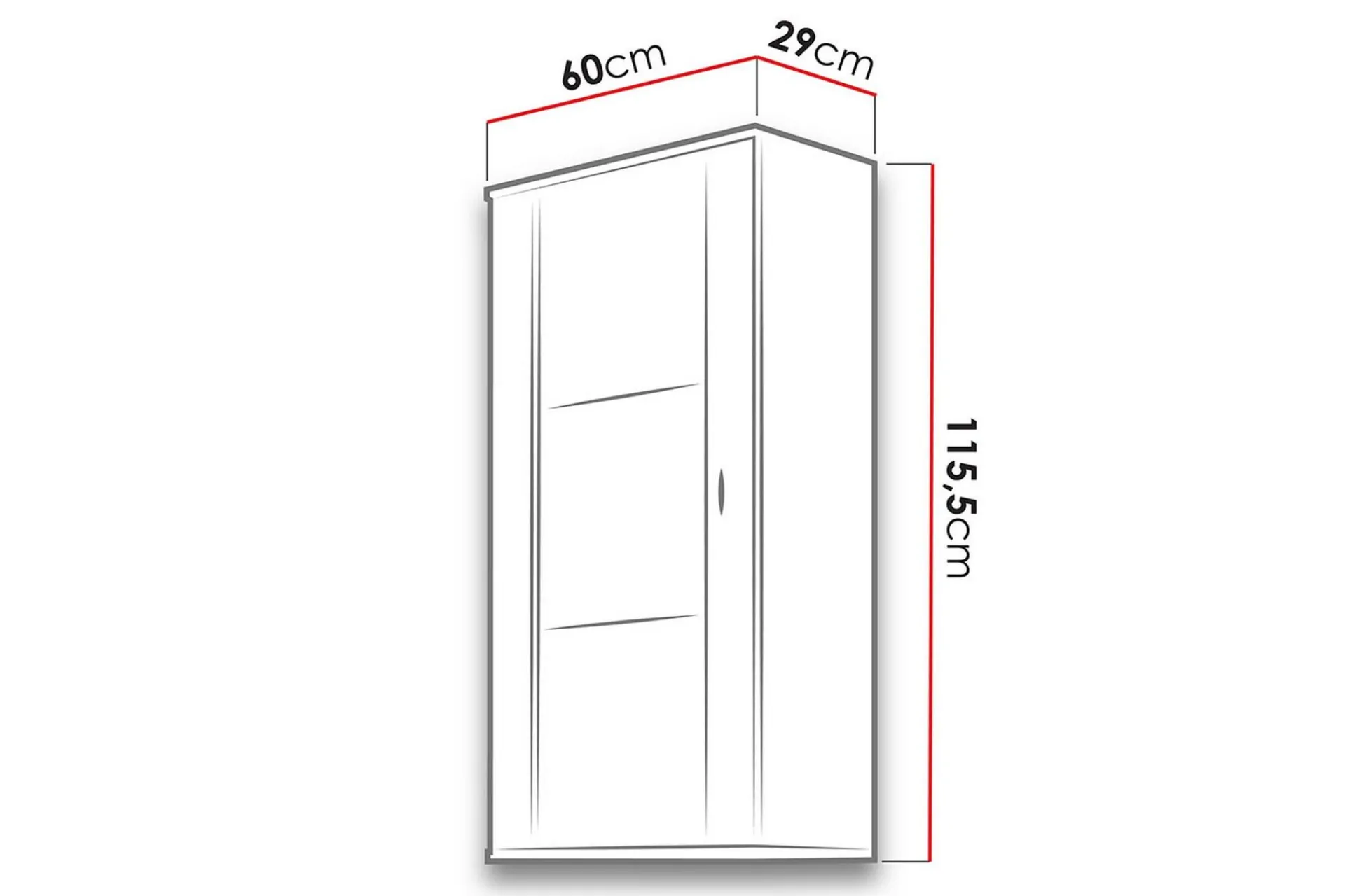 Vitrineskap|Skap-Soho Skåp 29x60 cm Black Svart