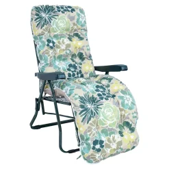 Solstoler-Solstol HOME4YOU Baden-Baden Lys blomstrete pute grønn med lys blomstrete pute