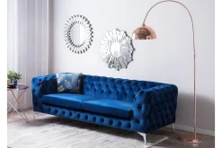 Velour Sofa & Fløyel Sofa-Sotra Sofa 2-4 Seter Blå
