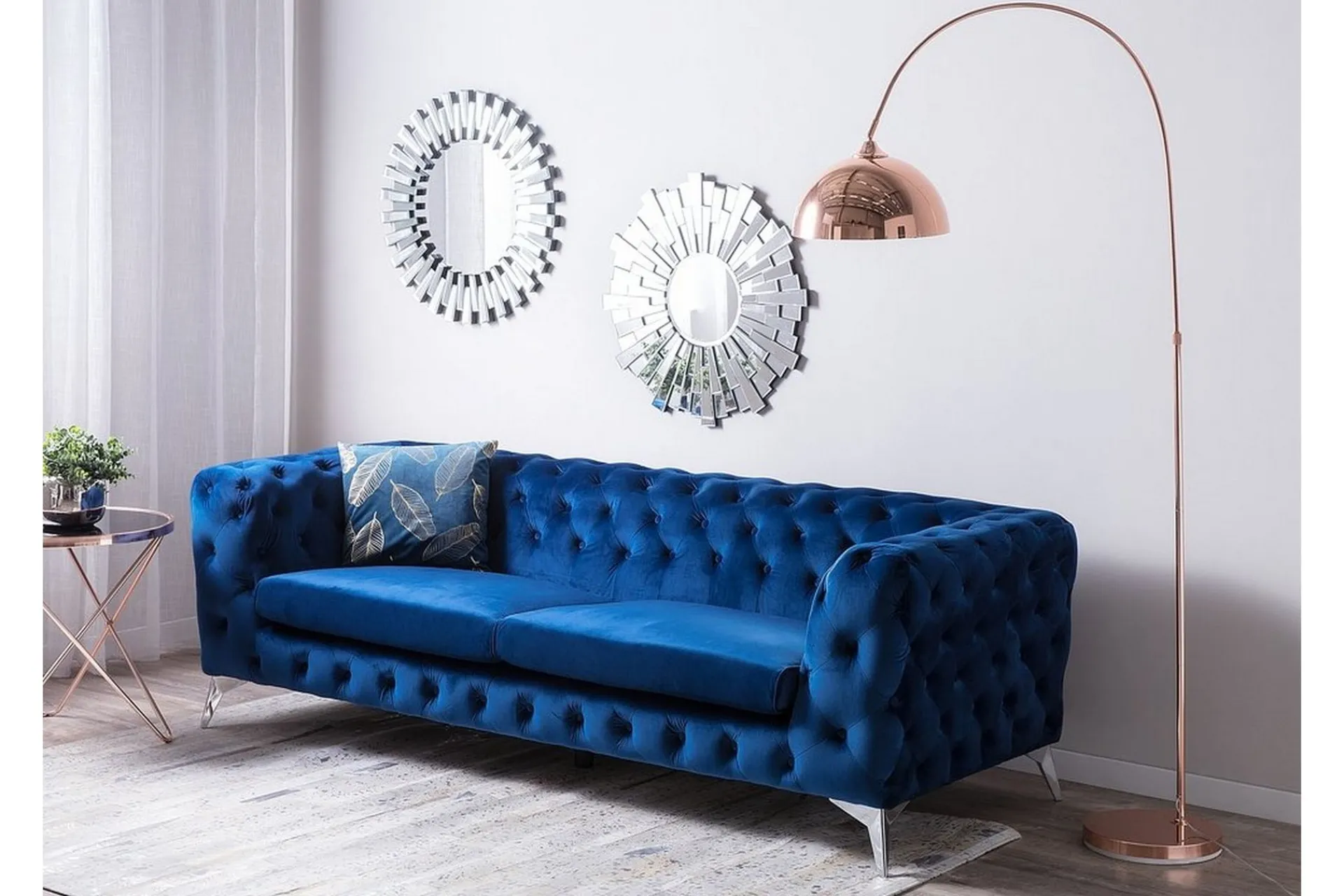 Velour Sofa & Fløyel Sofa-Sotra Sofa 2-4 Seter Blå