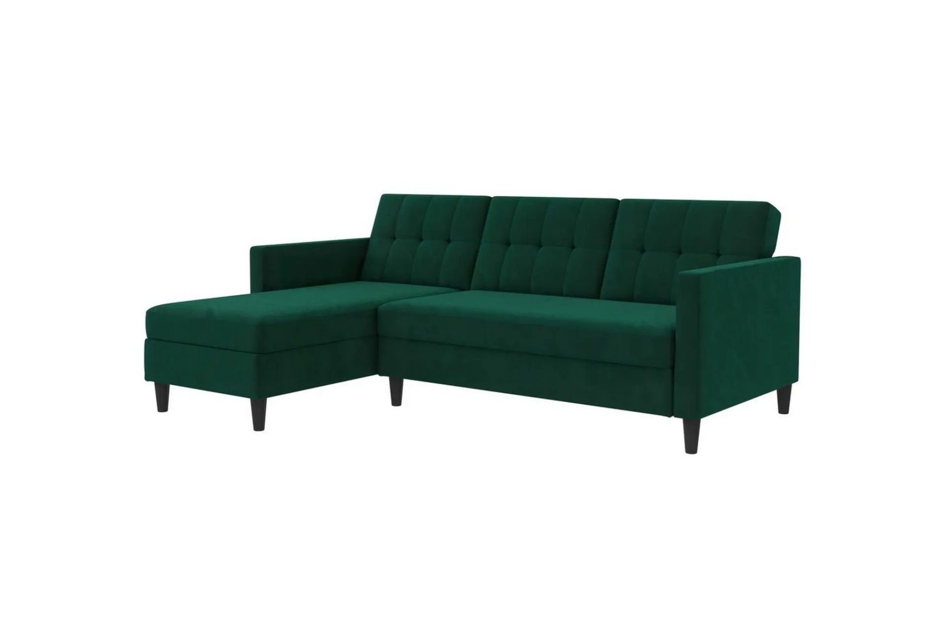 Loft24 Sovesofa Hartford 213x153x82 cm, Grønn, Fløyel