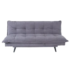 Velour Sofa & Fløyel Sofa-Sovesofa HOME4YOU Spry 193x92x89 cm grå