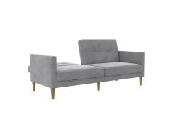 Loft24 Sovesofaer-Sovesofa Lilly Lys grå, Fløyel Lysegrå