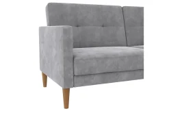 Loft24 Sovesofaer-Sovesofa Lilly Lys grå, Fløyel Lysegrå