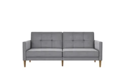 Loft24 Sovesofaer-Sovesofa Lilly Lys grå, Fløyel Lysegrå