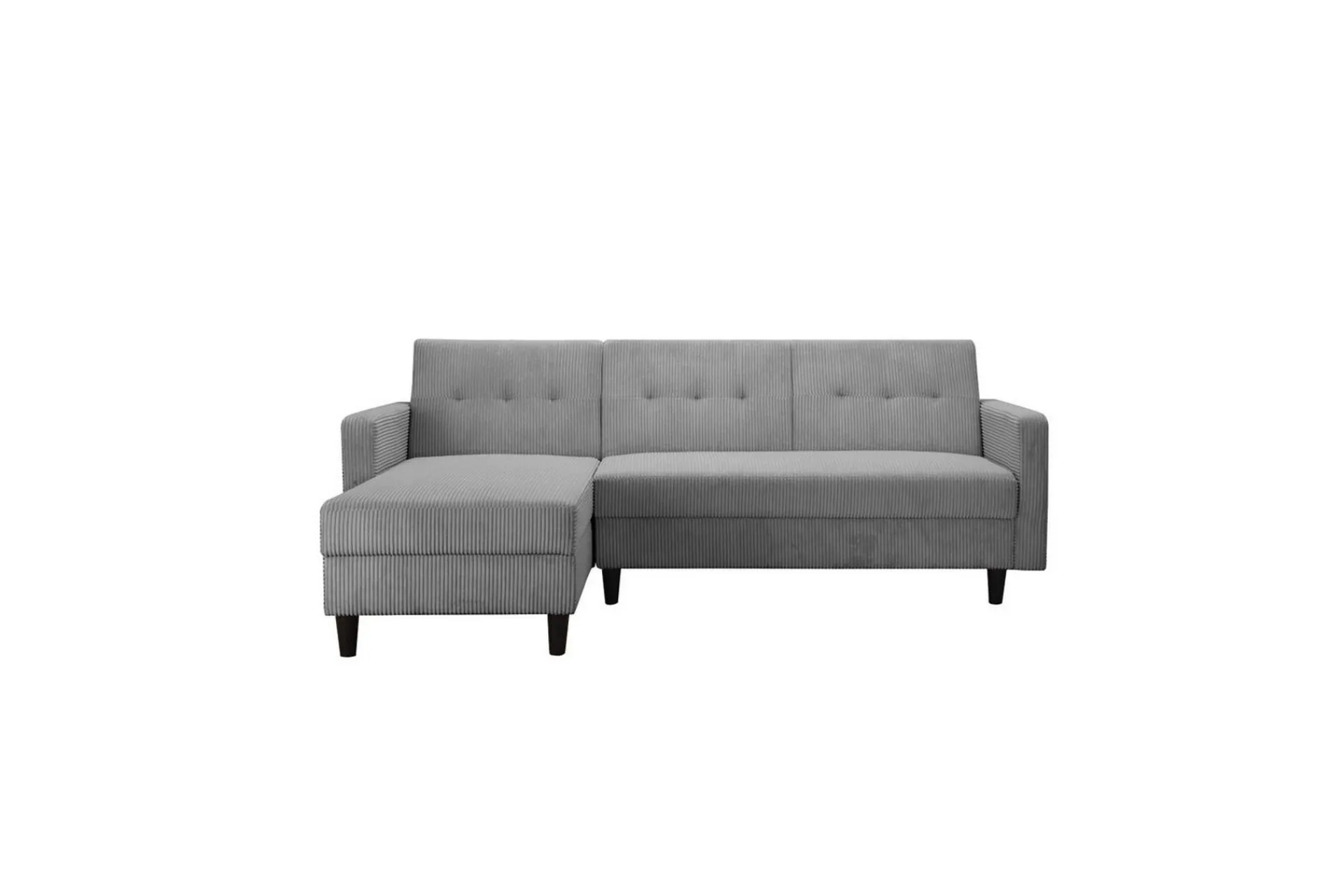Loft24 Sovesofaer-Sovesofa med enkeldivan uten sjeselong Sovesofa Hartford II 213x153x82 cm, Grå