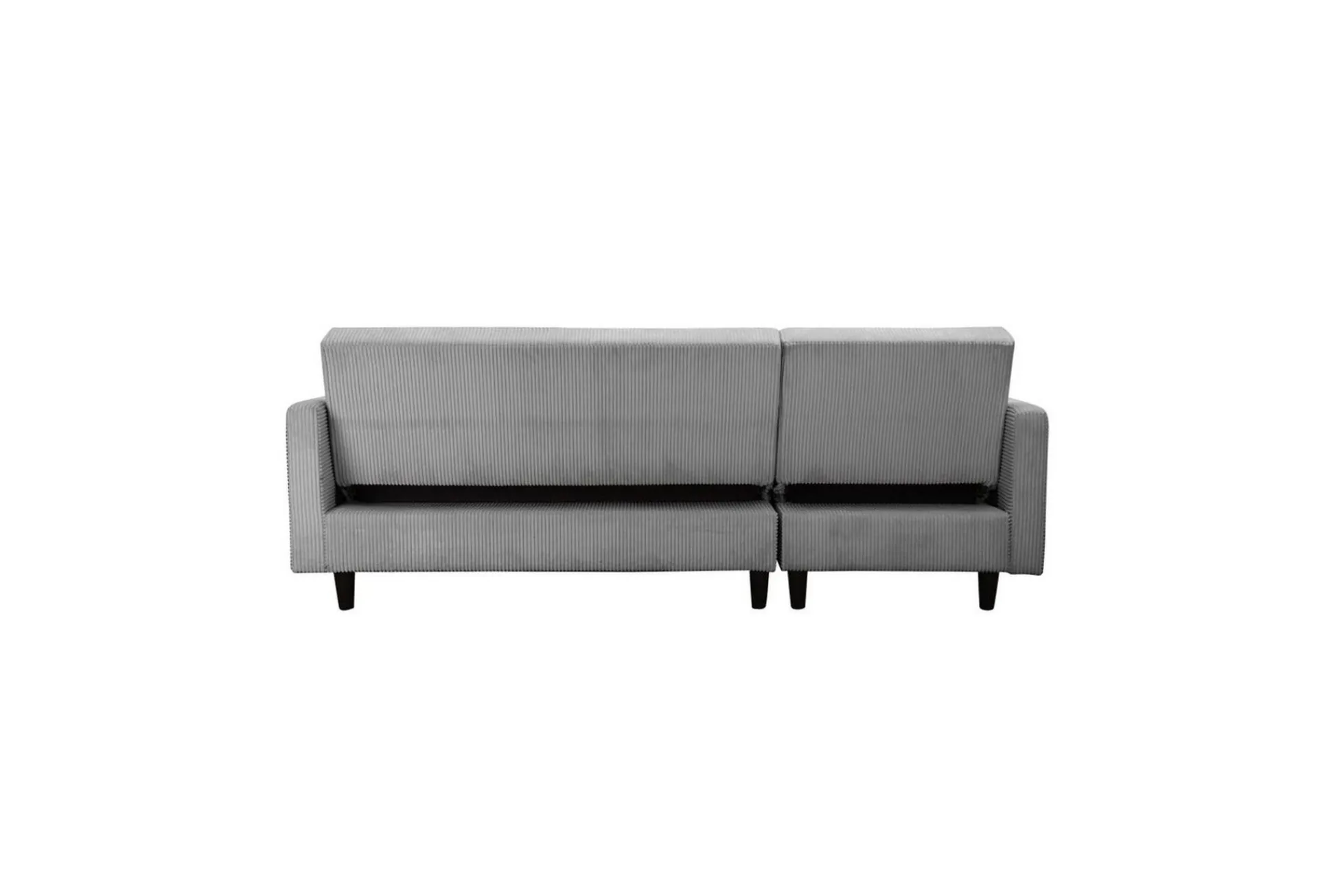 Loft24 Sovesofaer-Sovesofa med enkeldivan uten sjeselong Sovesofa Hartford II 213x153x82 cm, Grå
