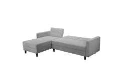 Loft24 Sovesofaer-Sovesofa med enkeldivan uten sjeselong Sovesofa Hartford II 213x153x82 cm, Grå