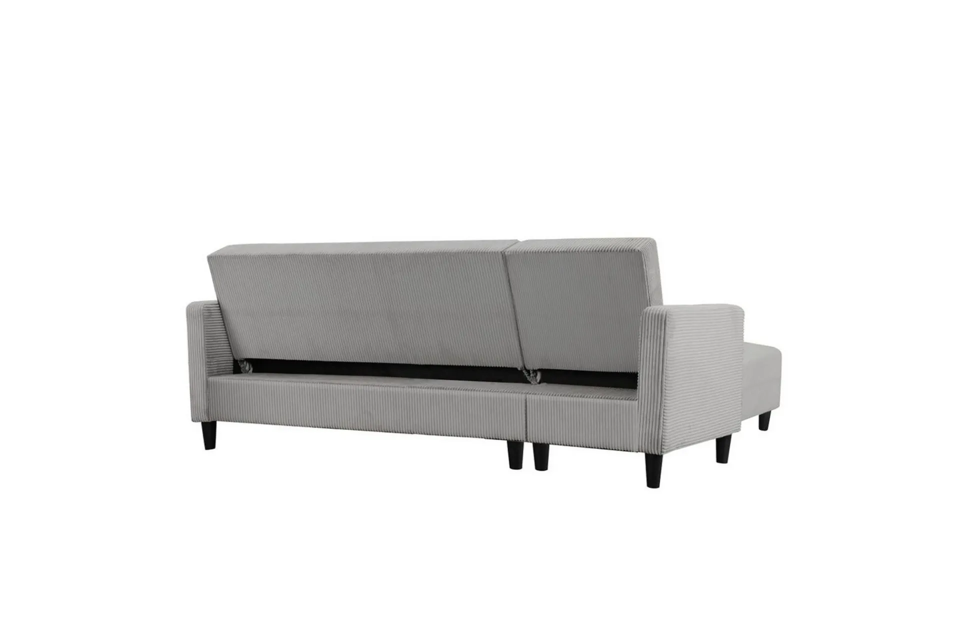 Loft24 Sovesofaer-Sovesofa med enkeldivan uten sjeselong Sovesofa Hartford II 213x153x82 cm, Grå
