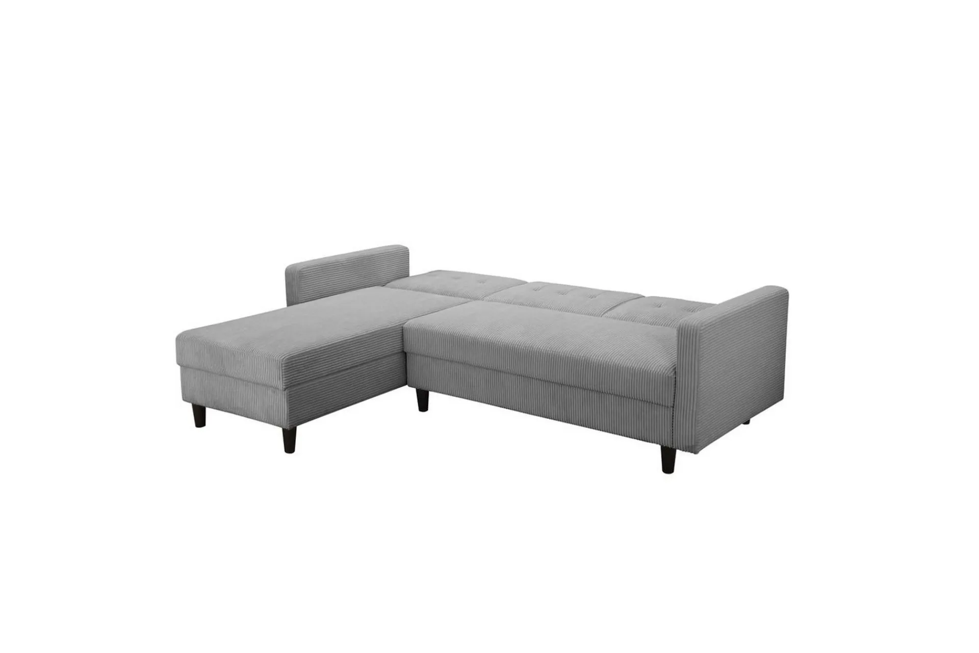 Loft24 Sovesofaer-Sovesofa med enkeldivan uten sjeselong Sovesofa Hartford II 213x153x82 cm, Grå