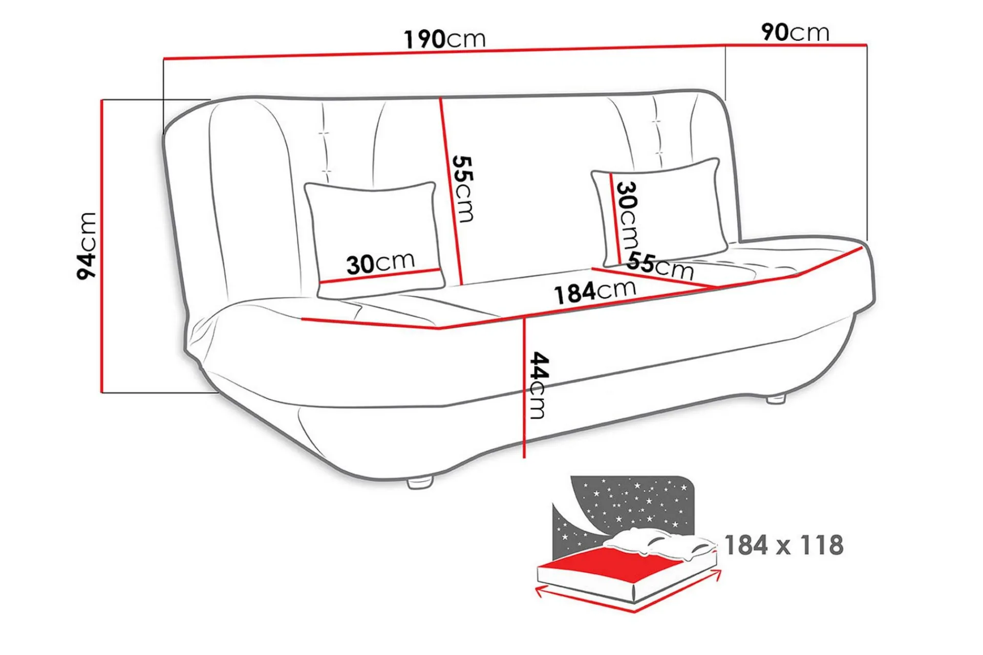 Sovesofaer-Sovesofa Pinto Irma 1 + Irma 15