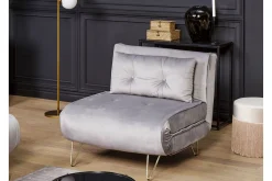 Velour Sofa & Fløyel Sofa-Sovesofa 1-seters Fløyel grå VESTFOLD Grey