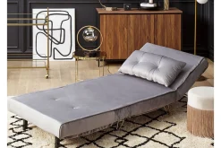 Velour Sofa & Fløyel Sofa-Sovesofa 1-seters Fløyel grå VESTFOLD Grey