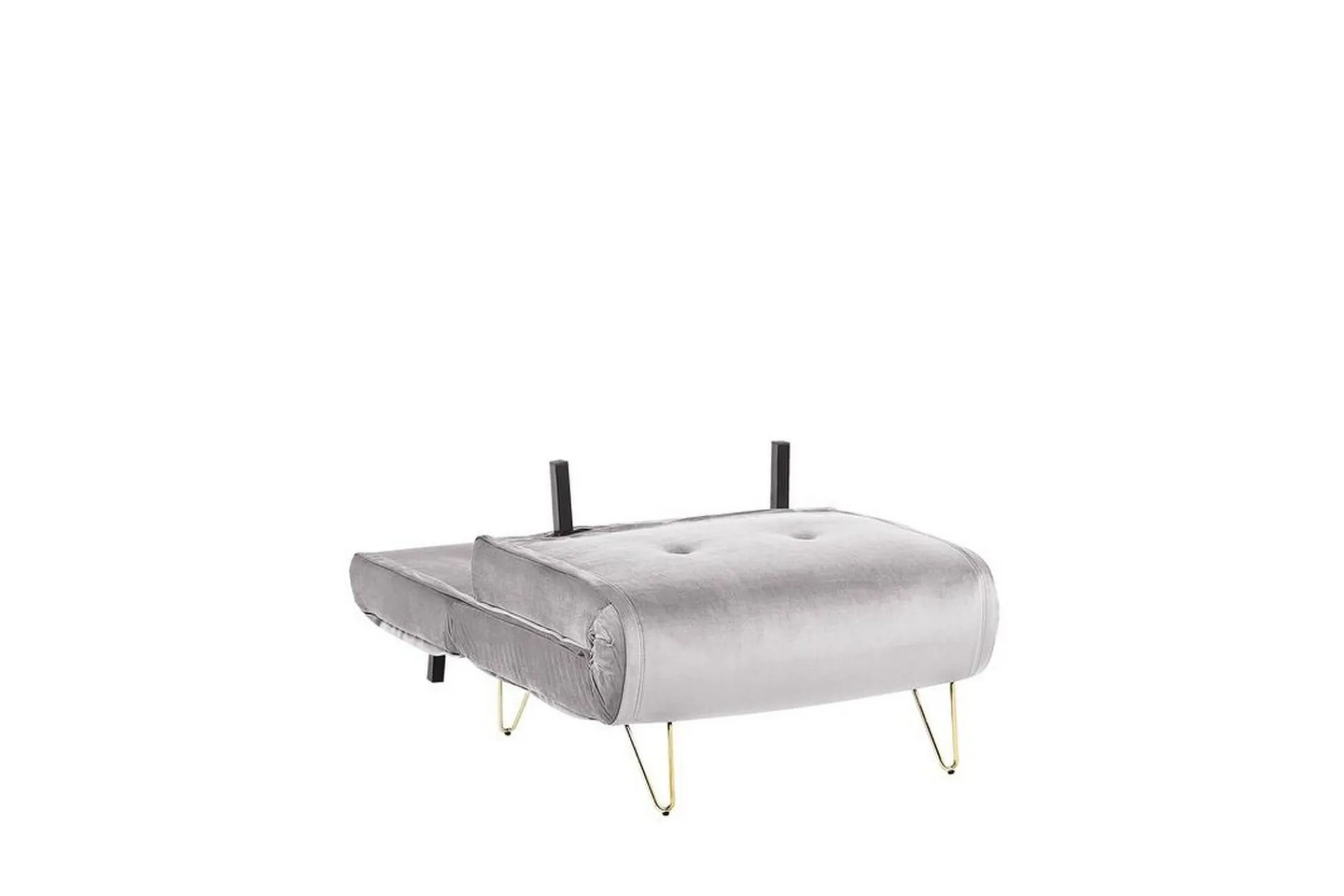 Velour Sofa & Fløyel Sofa-Sovesofa 1-seters Fløyel grå VESTFOLD Grey