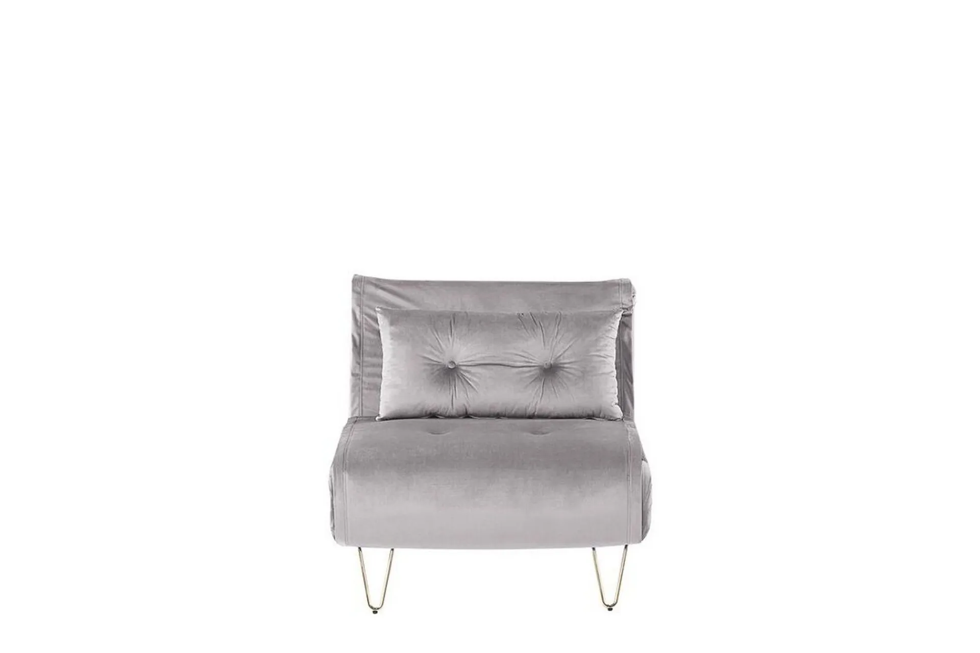 Velour Sofa & Fløyel Sofa-Sovesofa 1-seters Fløyel grå VESTFOLD Grey