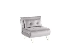 Velour Sofa & Fløyel Sofa-Sovesofa 1-seters Fløyel grå VESTFOLD Grey