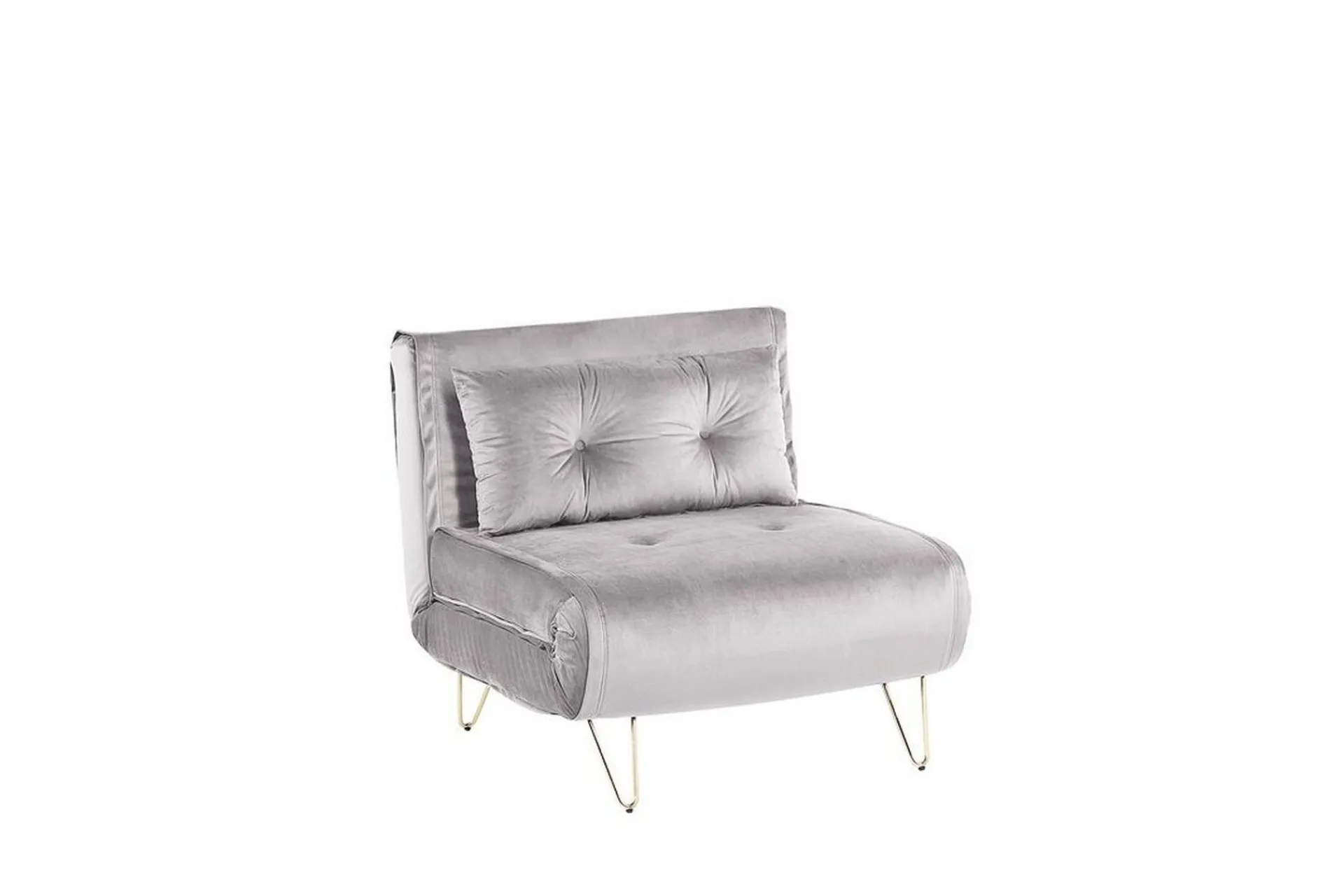Velour Sofa & Fløyel Sofa-Sovesofa 1-seters Fløyel grå VESTFOLD Grey