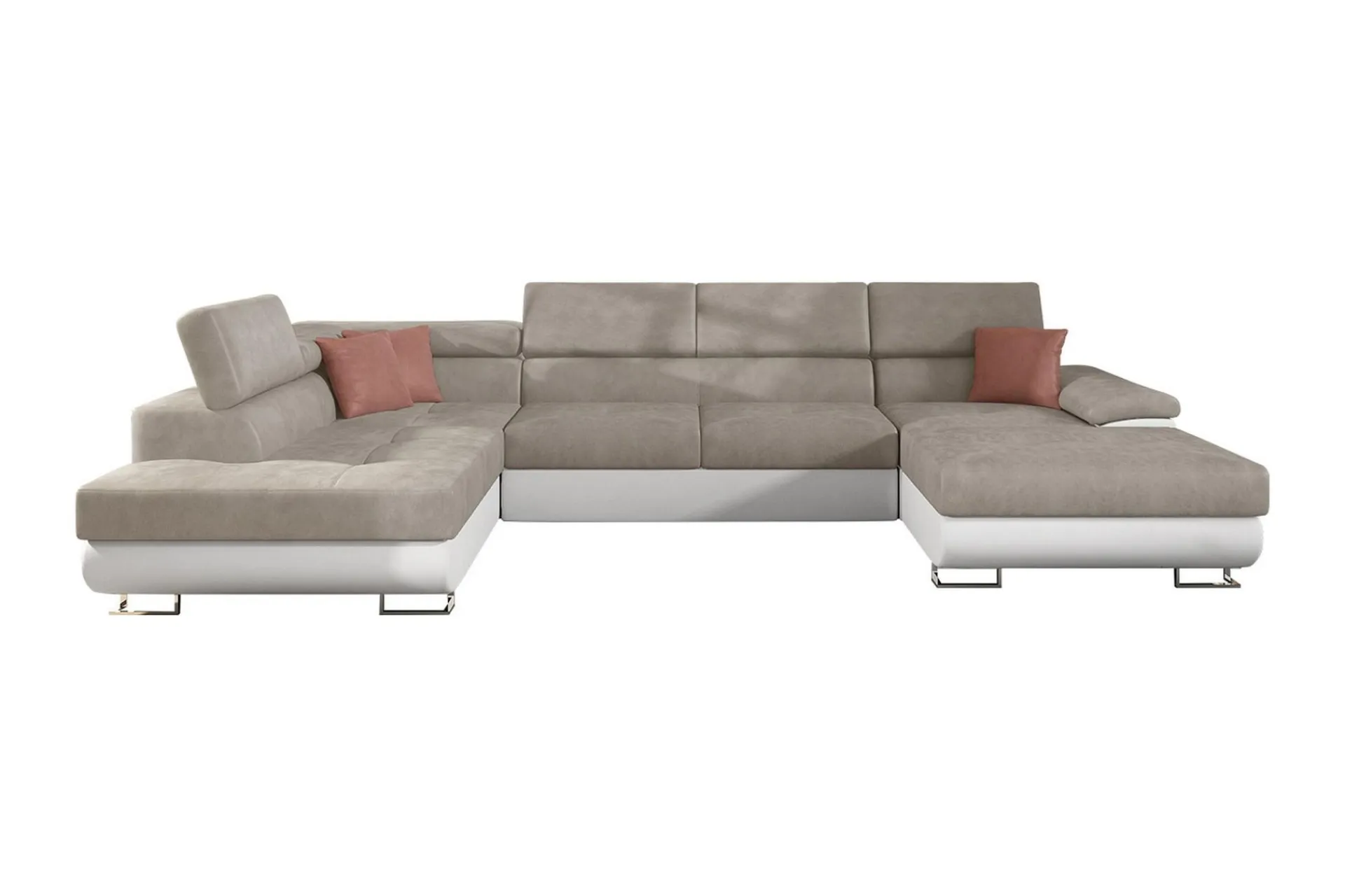 Velour Sofa & Fløyel Sofa|Sovesofaer-Sovesofa 4-seters U-formet 345x202 cm Venstre Haze 17 + Nour Sammet 17 + Nour Sammet 1