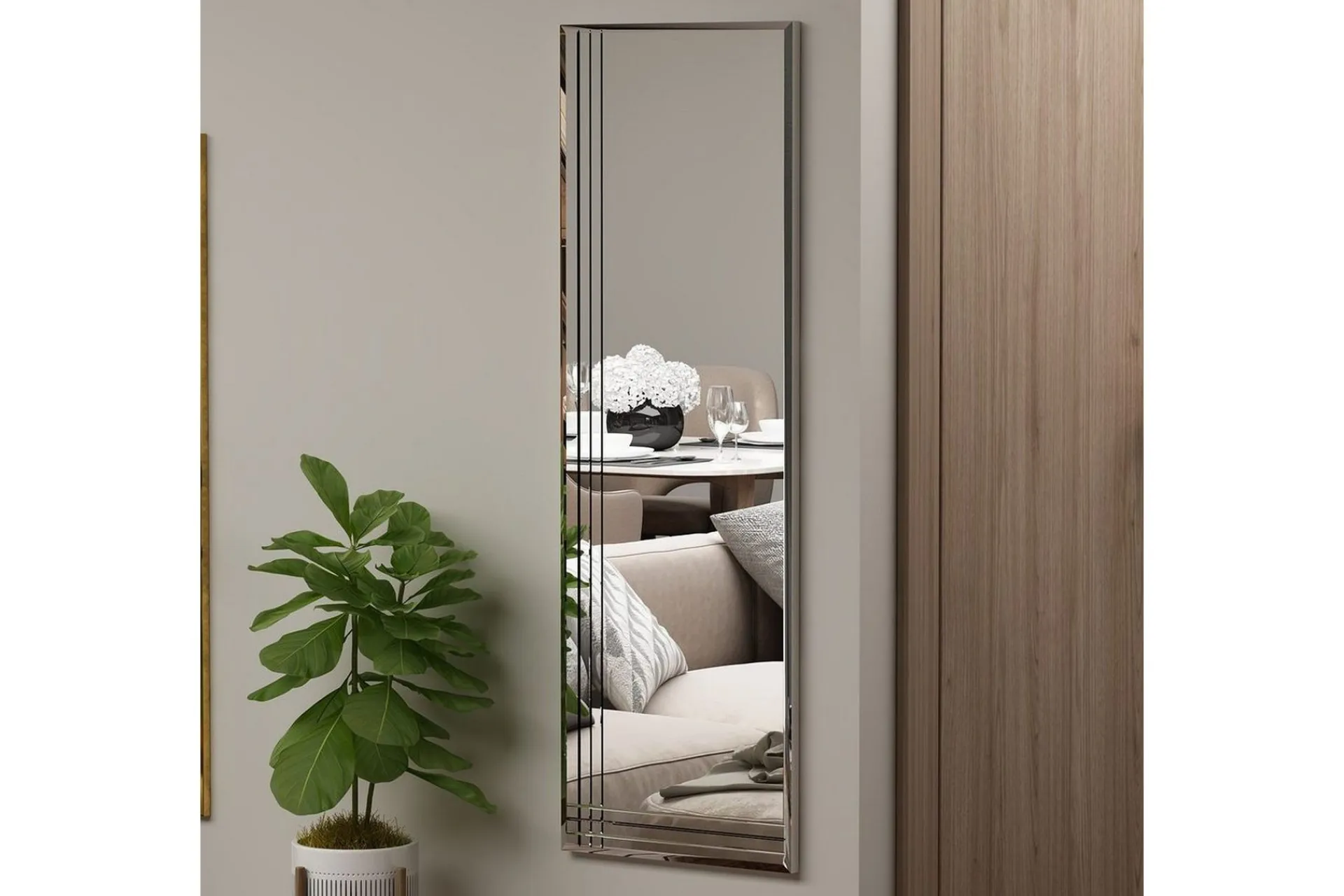 Helkroppsspeil-Speil Casaria Transparent Hvit