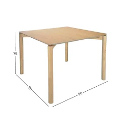 Spisebord & Kjøkkenbord-Spisebord HOME4YOU Gardenia 90x90x75 cm Eik