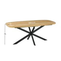 Spisebord & Kjøkkenbord-Spisebord HOME4YOU Ramona 180/220x90x75 cm Lyst tre