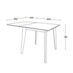 Spisebord & Kjøkkenbord-Spisebord HOME4YOU Roxby 80/120x80x76 cm Hvit