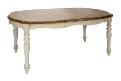 Spisebord & Kjøkkenbord-Spisebord LILY 1065x137 / 182xH76cm Forlengningsbar Brun,Hvit