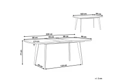 Spisebord sammenleggbart 160/200 x 90 cm MOSBY