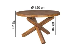 Wohnling Spisebord Rund 120 cm heltre landlig stil Rosentre