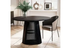 Wohnling Spisebord & Kjøkkenbord-Spisebord Rund 120 cm heltre loftstil Svart