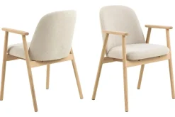 Bark Spisegrupper-Spisegruppe Kopparbo rundt spisebord 180 cm hvitlasert med 6 Reciclar spisestoler Lys eik|Beige