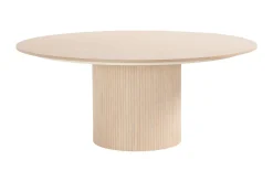 Bark Spisegrupper-Spisegruppe Kopparbo rundt spisebord 180 cm hvitlasert med 6 Reciclar spisestoler Lys eik|Beige